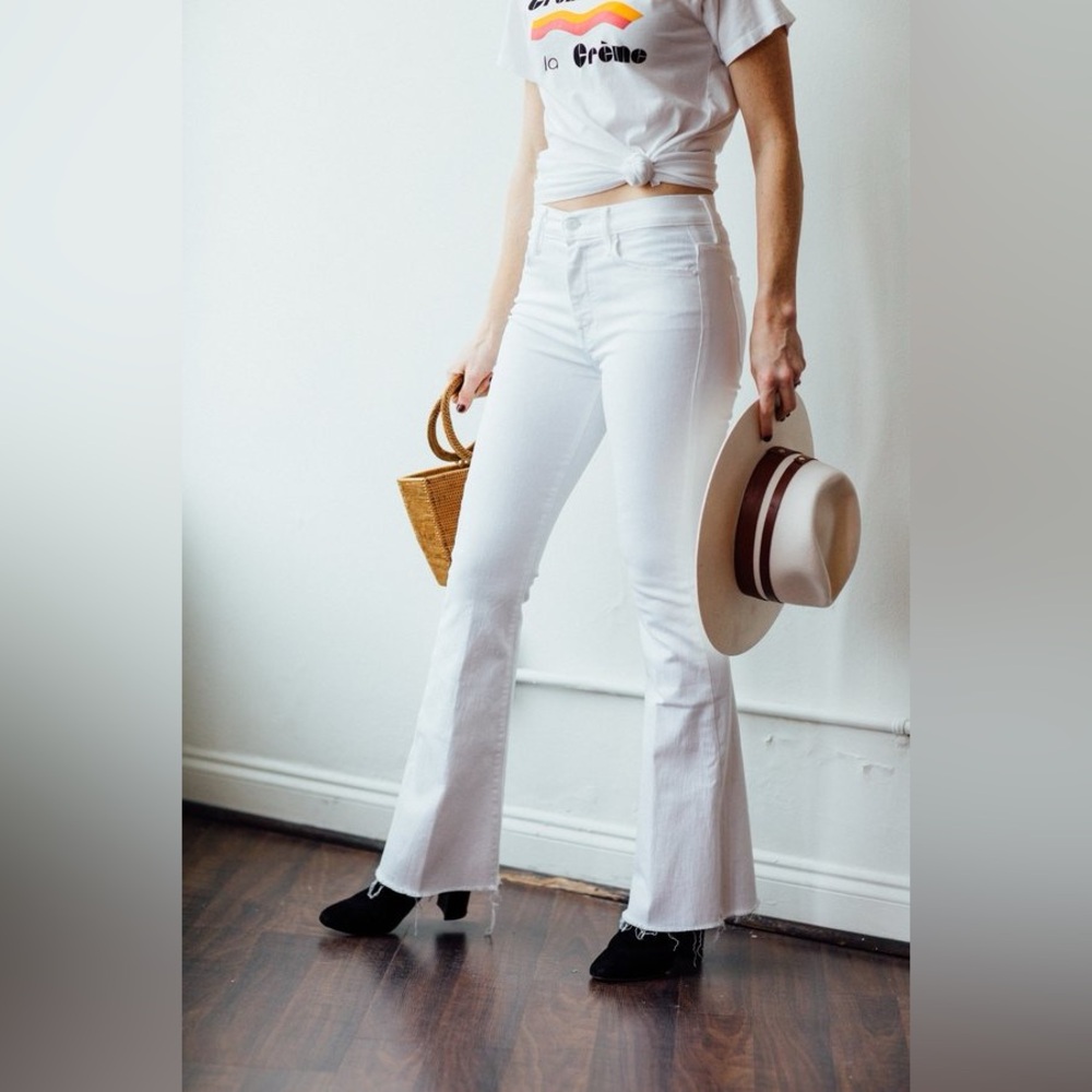 MOTHER White Flare Jeans